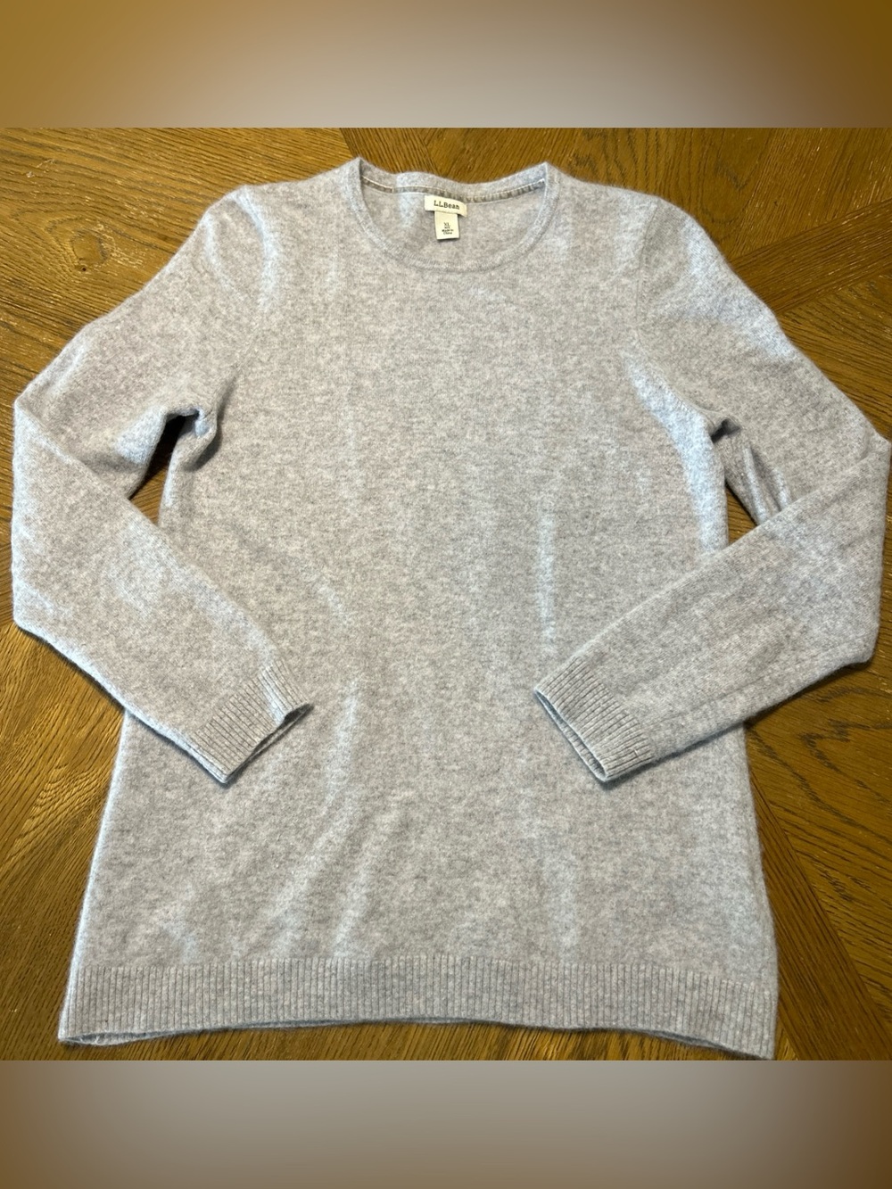 LL Bean Classic Cashmere Crewneck Sweater Size XL - Light Heather Gray Pullover